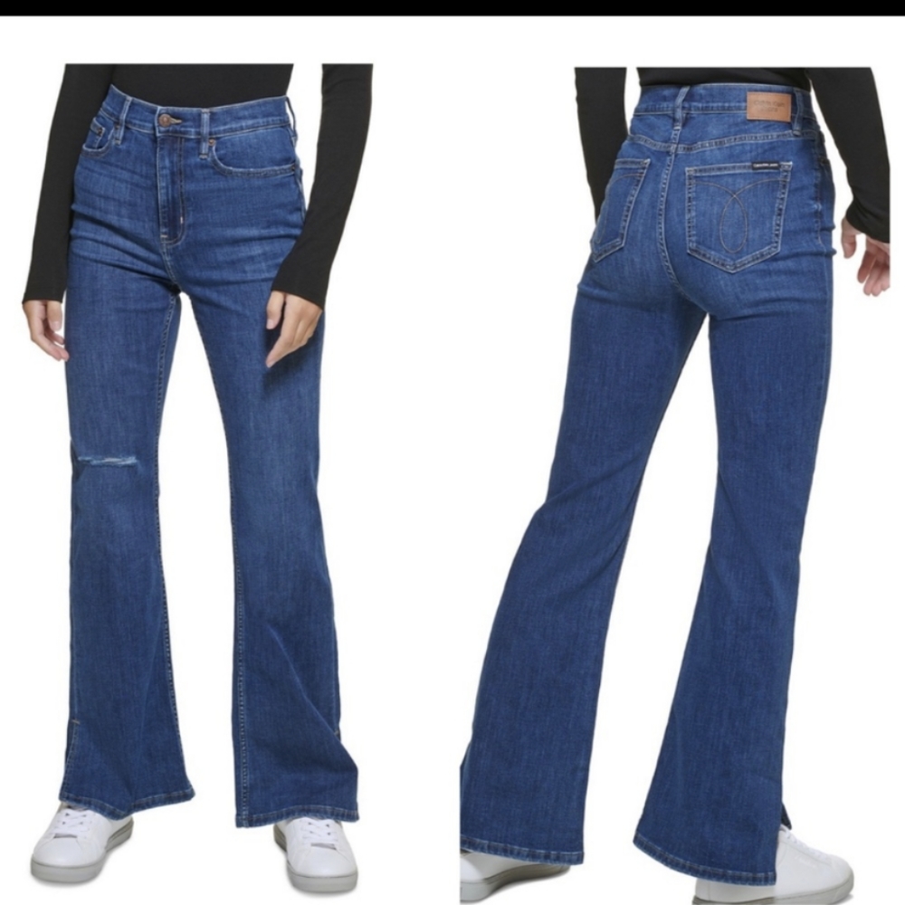 Calvin Klein super high rise flare jeans